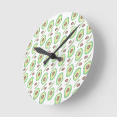 Avocado Pits Slices Fruit Hand Drawn Pattern Ronde Klok (Hoek)