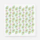 Avocado Pits Slices Fruit Hand Drawn Pattern Servet (Voorkant)