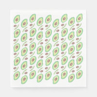 Avocado Pits Slices Fruit Hand Drawn Pattern