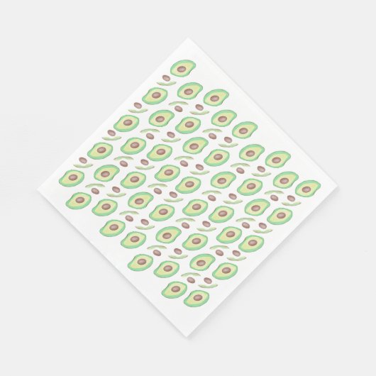 Avocado Pits Slices Fruit Hand Drawn Pattern Servet (Hoek)