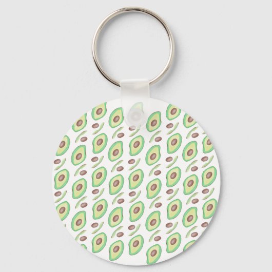 Avocado Pits Slices Fruit Hand Drawn Pattern Sleutelhanger (Voorkant)