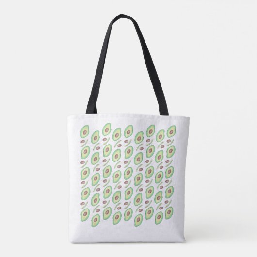 Avocado Pits Slices Fruit Hand Drawn Pattern Tote Bag (Achterkant)