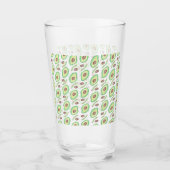 Avocado Pitten Plakken Fruit Hand Getekend Patroon Glas (Voorkant)