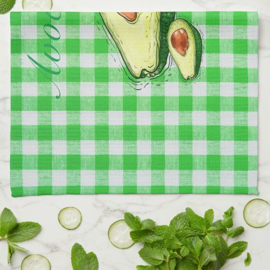 Avocado plaid Kitchen Towels Theedoek (Gevouwen)