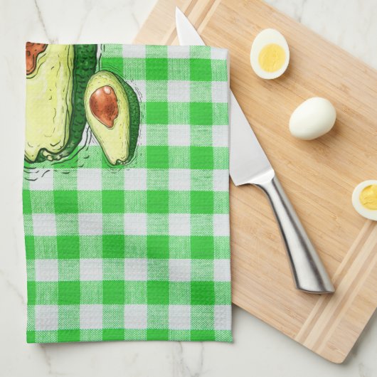 Avocado plaid Kitchen Towels Theedoek (Quarter Fold)