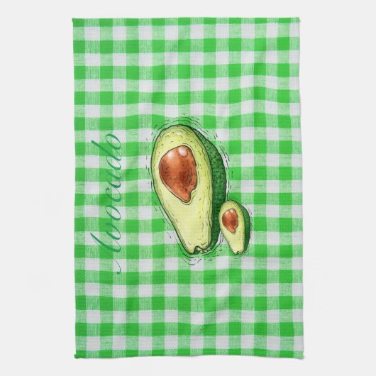 Avocado plaid Kitchen Towels Theedoek (Verticaal)