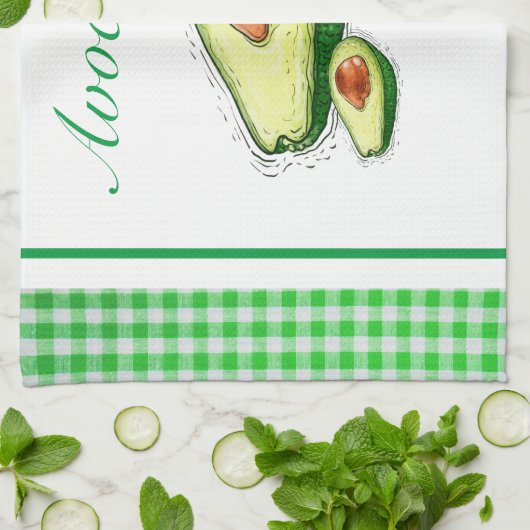 Avocado plaid Kitchen Towels Theedoek (Gevouwen)