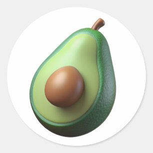 Avocado Plastic 3D – Glanzend rond etiket