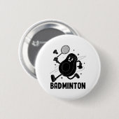 Avocado Playing Badminton Healthy Vegetarian Food  Ronde Button 5,7 Cm (Voorkant /achterkant)