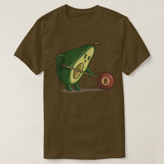 avocado playing poolbillard vegan billard gift t-shirt (Design voorkant)