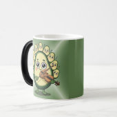 Avocado Playing Violin Morphing Mug Magische Mok (Voorkant links)