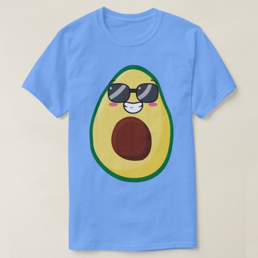 Avocado Plush grappige avocado met zonnebril voor  T-shirt (Design voorkant)