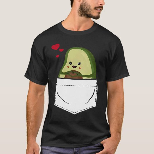 Avocado Pocket Eating Vegan Fruit Avocado T-shirt (Voorkant)