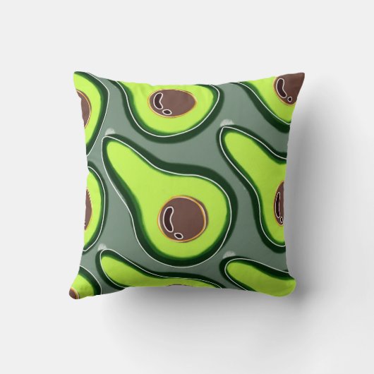 🥑 Avocado Pop Art – Fresh & Fun Pattern 🥑 Kussen (Achterkant)