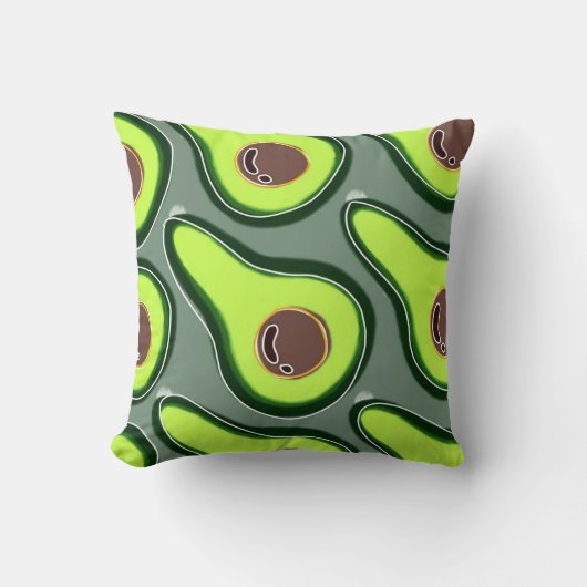 🥑 Avocado Pop Art – Fresh & Fun Pattern 🥑 Kussen (Voorkant)