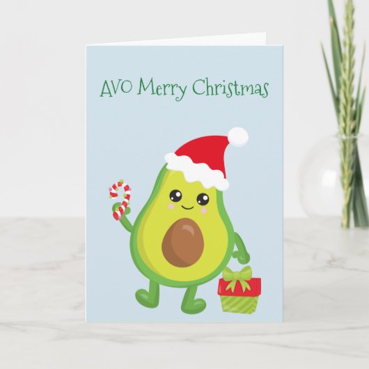 Avocado Prettig kerstfeest Avocado Kaart (Voorkant)