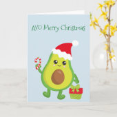 Avocado Prettig kerstfeest Avocado Kaart (Gele Bloem)