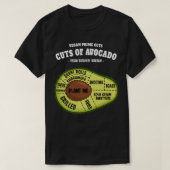 Avocado Prime Cuts Funny Vegan Butcher & Avocado E T-shirt (Design voorkant)
