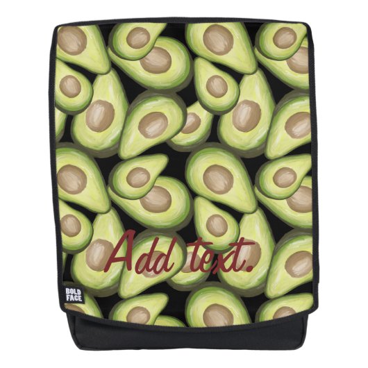 "Avocado" Print Rugzak Rugtassen (Voorkant)