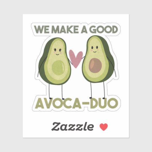 Avocado Pun: We maken een goede advocaat-duo Sticker (Vel)
