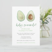 Avocado Punny Funny Couples Baby shower Kaart (Staand voorkant)