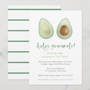 Avocado Punny Funny Couples Baby shower Kaart
