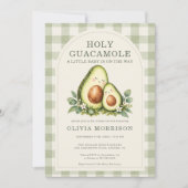 Avocado QR Code Baby Shower Kaart (Voorkant)