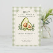 Avocado QR Code Baby Shower Kaart (Staand voorkant)