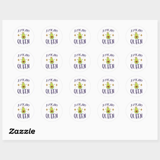 Avocado Queen Ronde Sticker (Vel)
