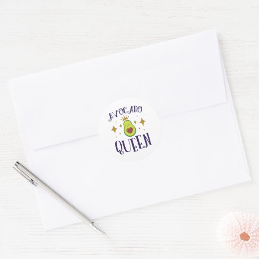 Avocado Queen Ronde Sticker (Envelop)