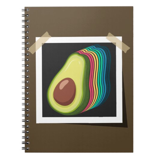 Avocado Retro Photo Colour Scheme Fruit Notitieboek (Voorkant)