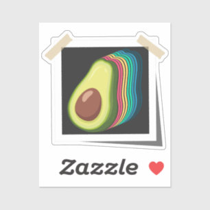 Avocado Retro Photo Colour Scheme Fruit Sticker