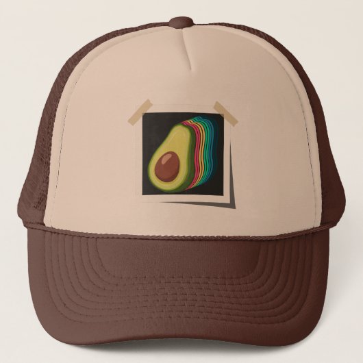 Avocado Retro Photo Colour Scheme Fruit  Trucker Pet (Voorkant)