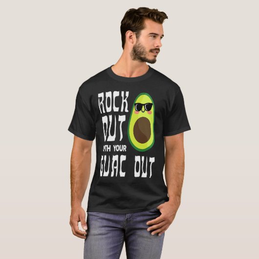 Avocado Rock Guac Out Workout Gym Personal Traine T-shirt (Voorkant volledig)