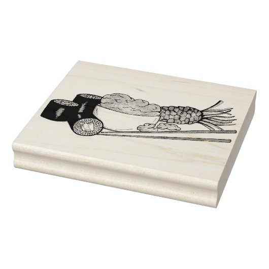 Avocado Roll Wasabi Sushi Japans Eten Restaurant Rubberstempel (Stempel)