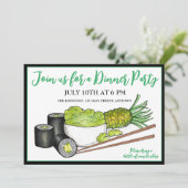 Avocado Rolls Wasabi Sushi Japans eten Kaart (Staand voorkant)