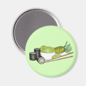 Avocado Rolls Wasabi Sushi Japans eten Magneet (Voorkant / Achterkant)