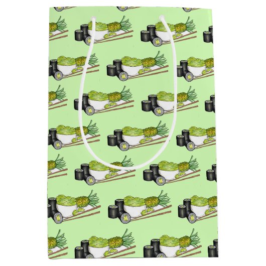 Avocado Rolls Wasabi Sushi Japans eten Medium Cadeauzakje (Voorkant)