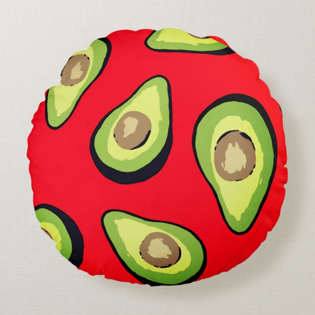 Avocado Rond Kussen (Voorkant)