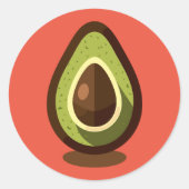avocado ronde sticker (Voorkant)