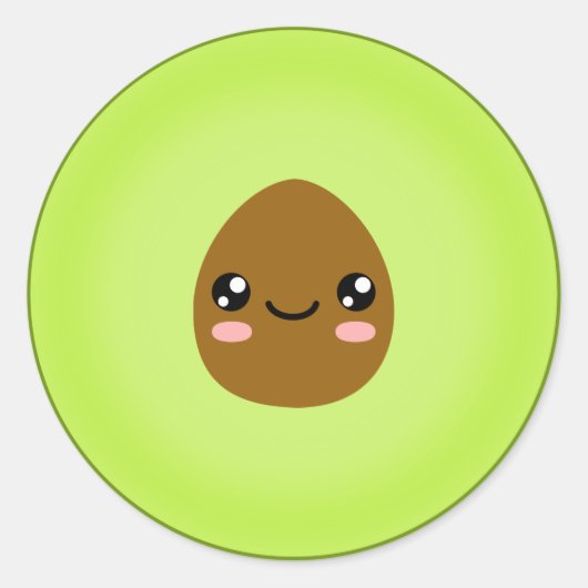 Avocado Ronde Sticker (Voorkant)
