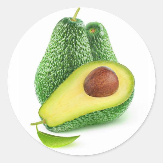 Avocado Ronde Sticker (Voorkant)