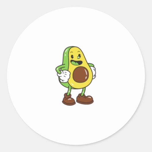 Avocado Ronde Sticker (Voorkant)