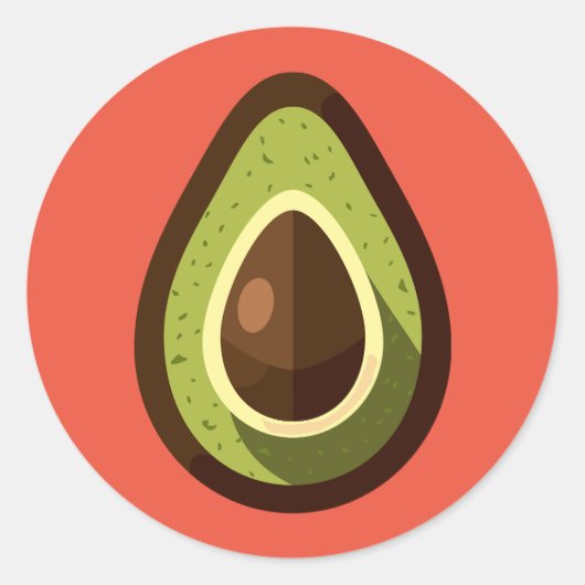 avocado ronde sticker (Voorkant)