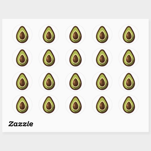 avocado ronde sticker (Vel)