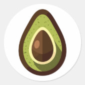 avocado ronde sticker (Voorkant)