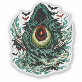 Avocado Schaduw Fantoom Halloween — Donkere Retro  Sticker