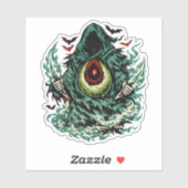 Avocado Schaduw Fantoom Halloween — Donkere Retro  Sticker (Vel)