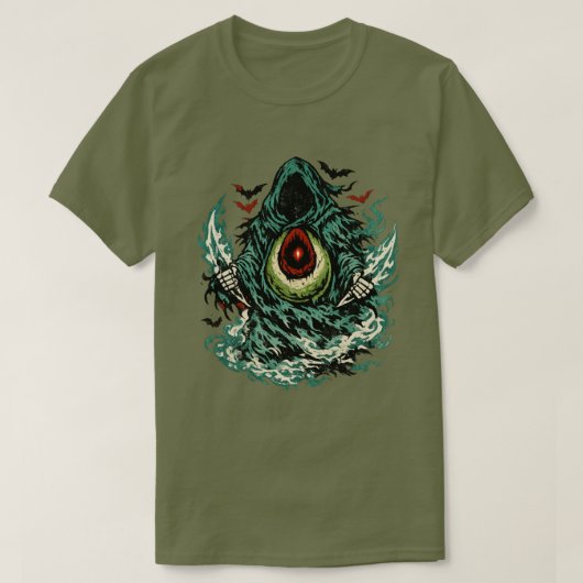 Avocado Schaduw Fantoom Halloween — Donkere Retro T-shirt (Design voorkant)
