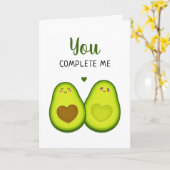 Avocado Schattig Romantisch Jij Maakt Mij Compleet Kaart (Gele Bloem)